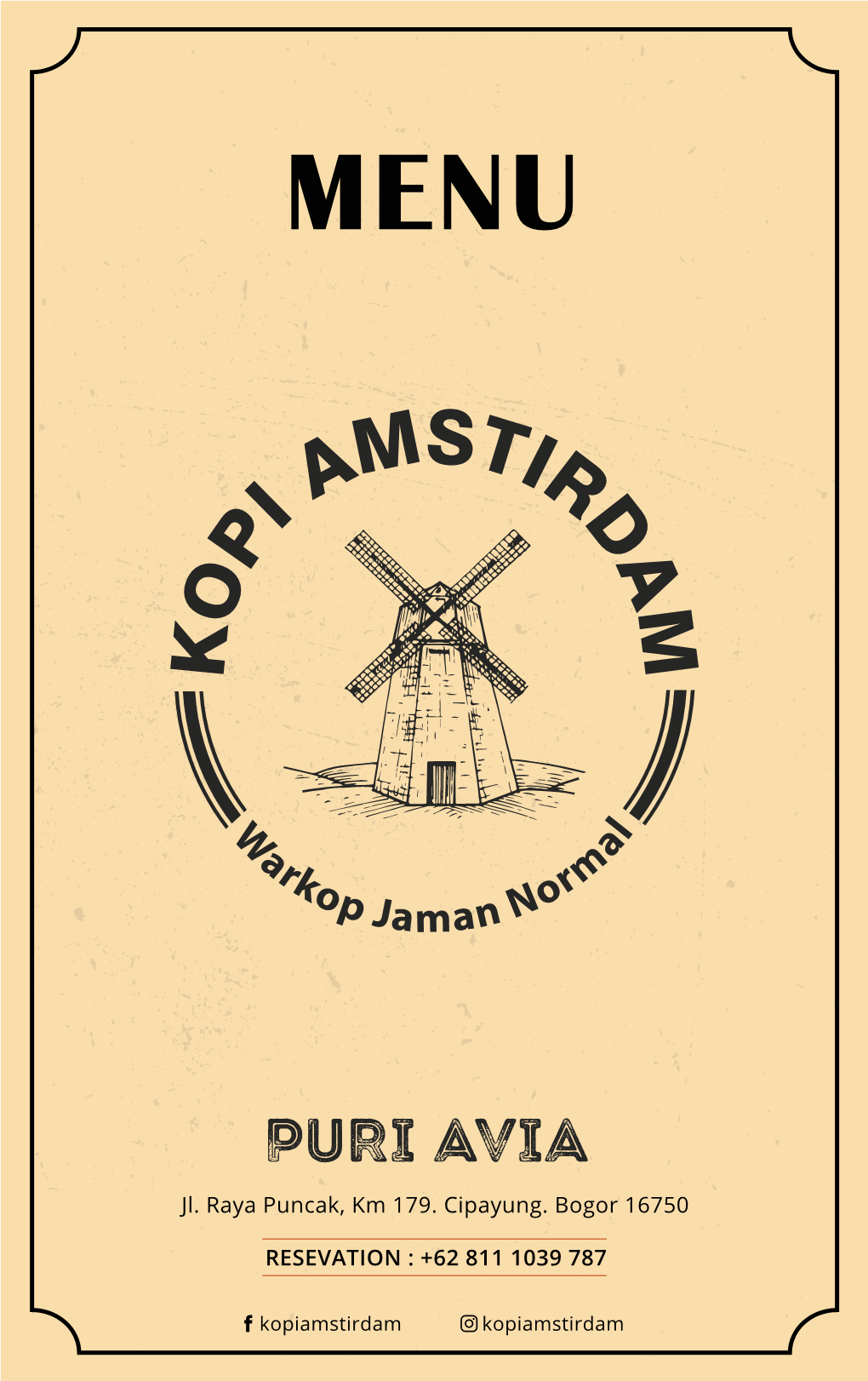 MENU Amstirdam Koffie