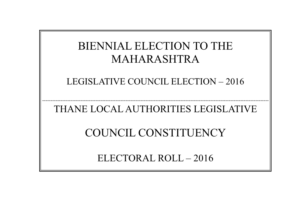 Biennial Election to the Maharashtra Council
