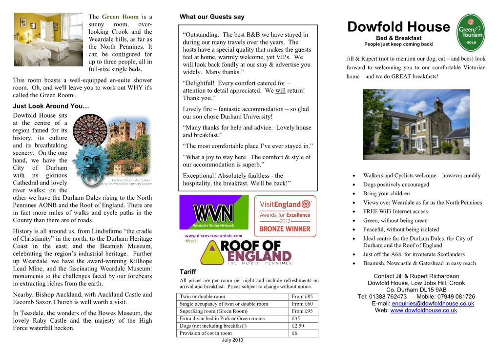 Dowfold House Brochure