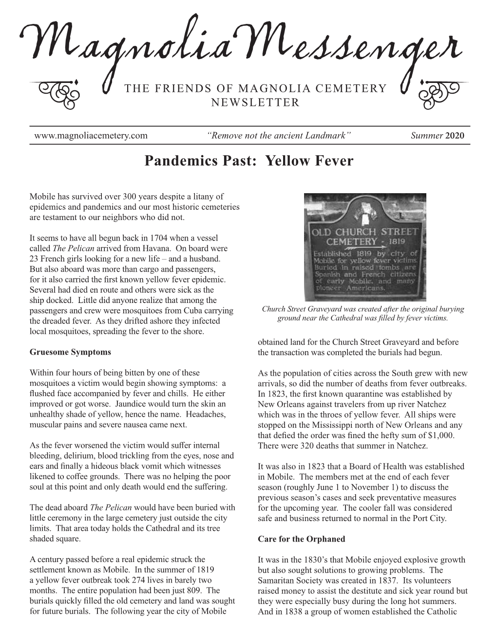 MAGNOLIA CEMETERY NEWSLETTER Page 3