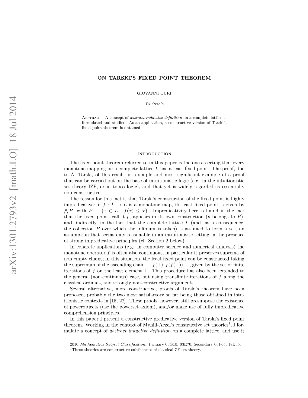 Arxiv:1301.2793V2 [Math.LO] 18 Jul 2014 Uaeacnetof Concept a Mulate Fpwrbet Uetepwre Xo) N/Rmk S Ff of Use Make And/Or Axiom), Presupp Principles