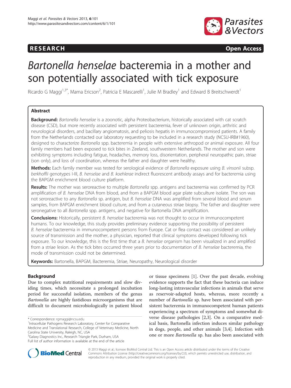 Bartonella Henselae