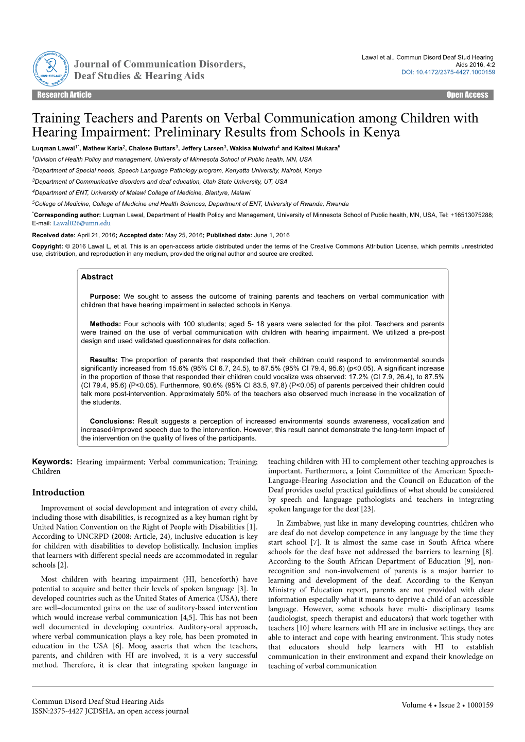 Training Teachers and Parents on Verbal Communication Among