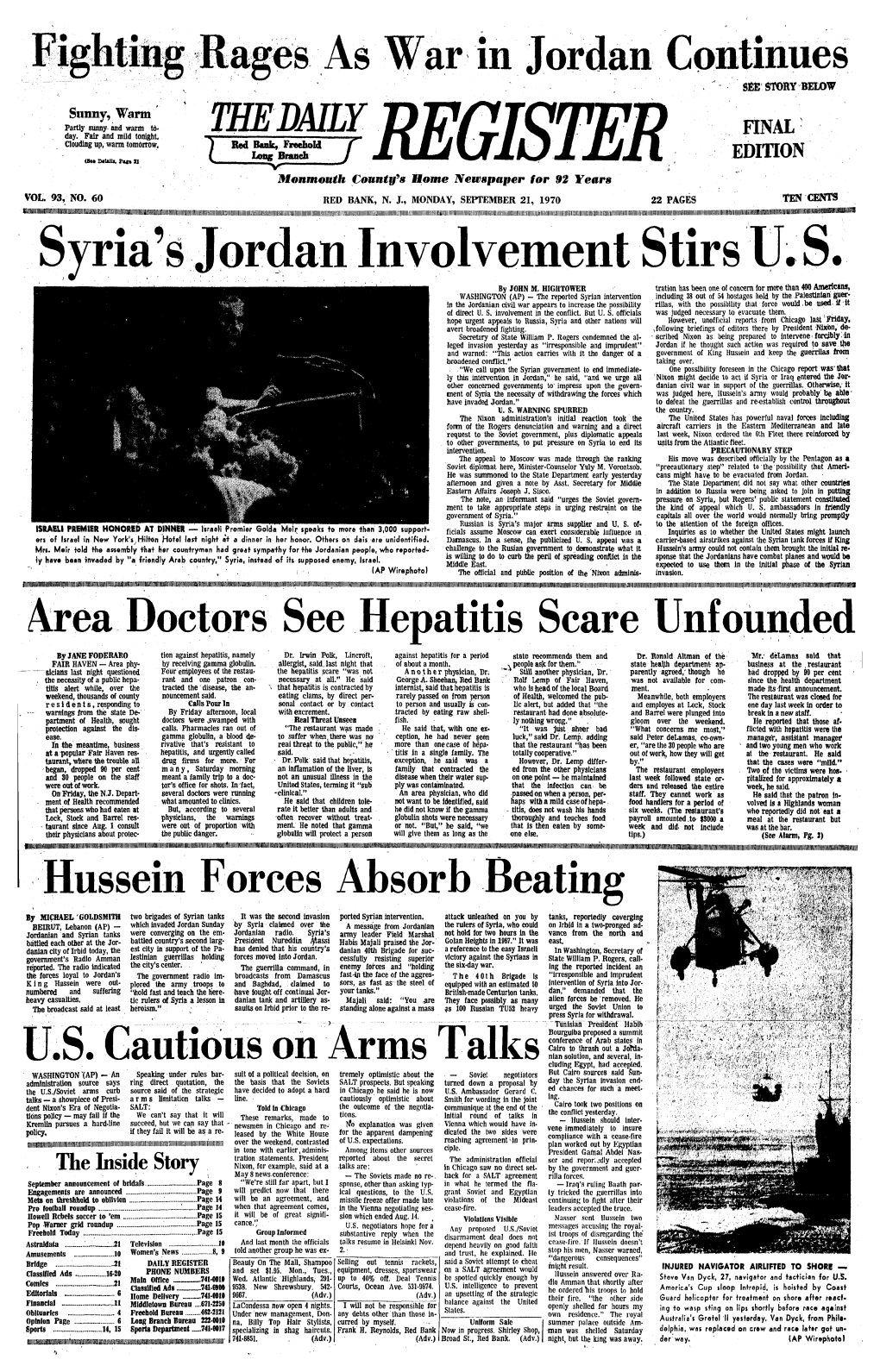 Syria's Jordan Involvement Stirs U.S. by JOHN M