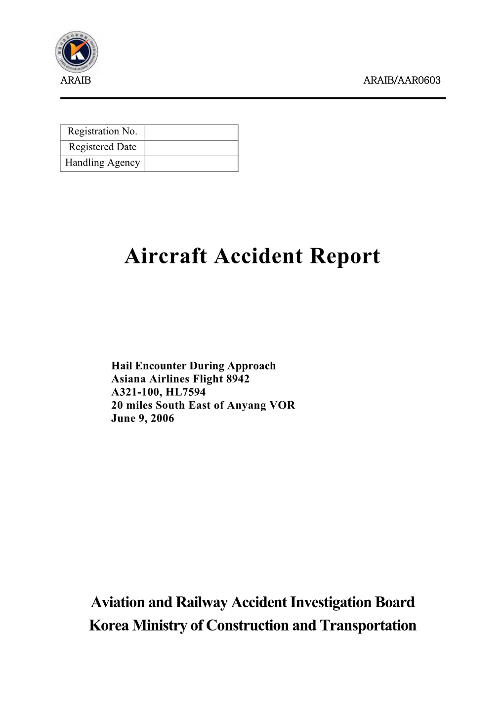 Aircraft Accident Report