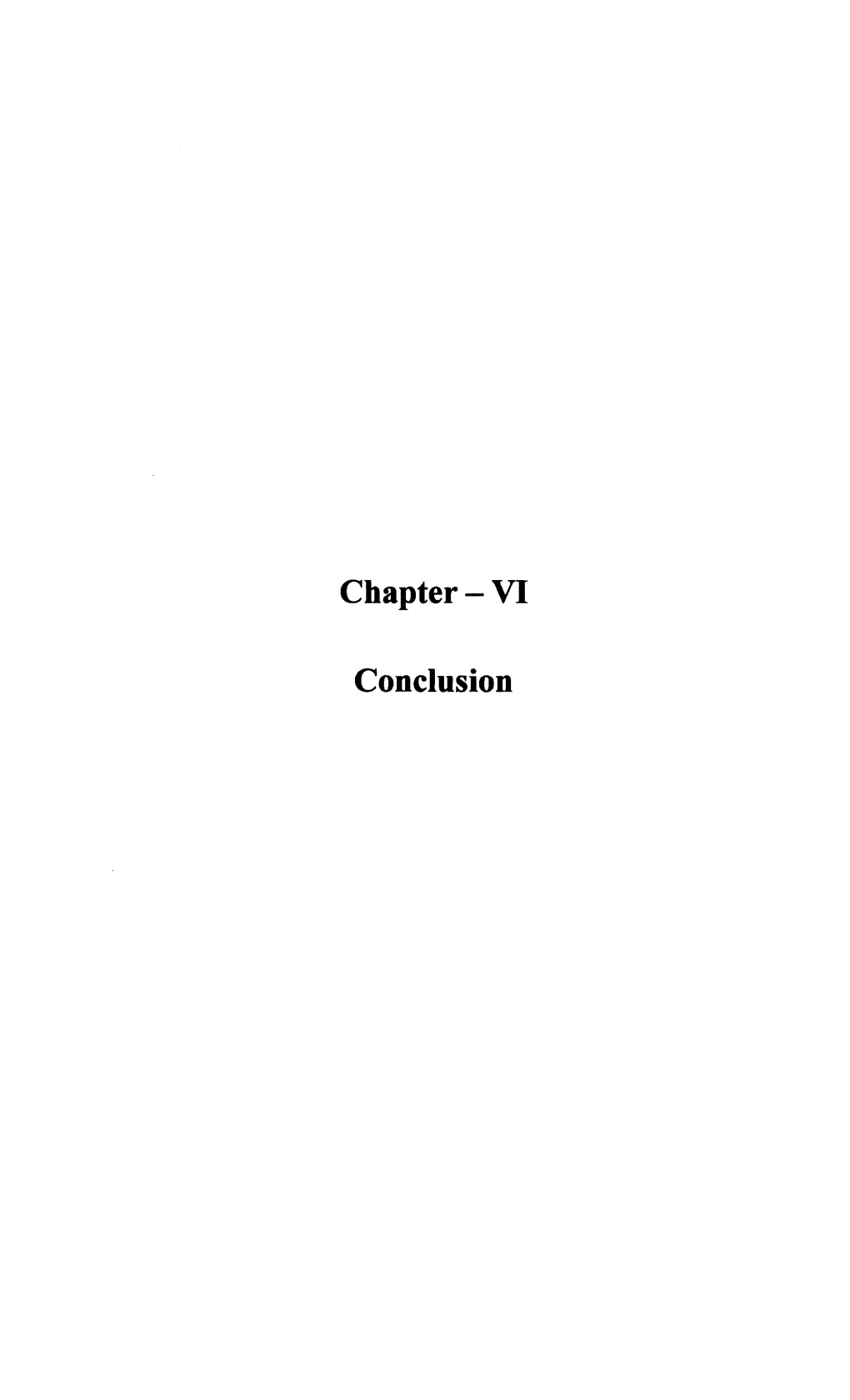 VI Conclusion