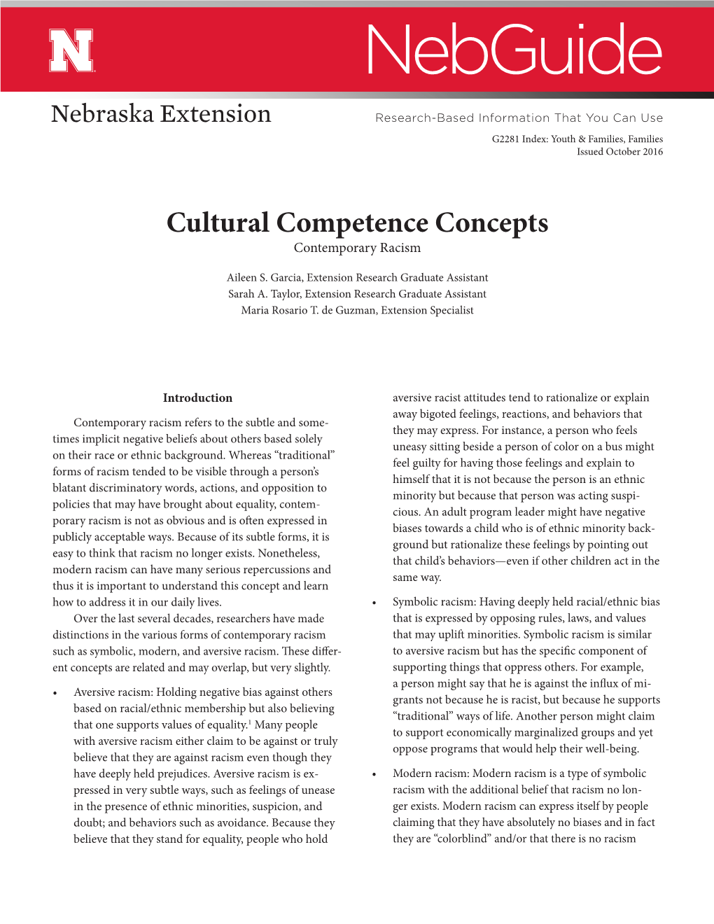 Cultural Competence Concepts Contemporary Racism