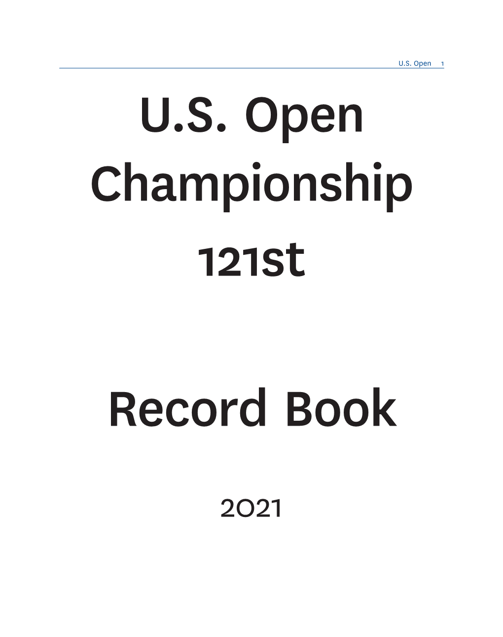U.S. Open 1 U.S