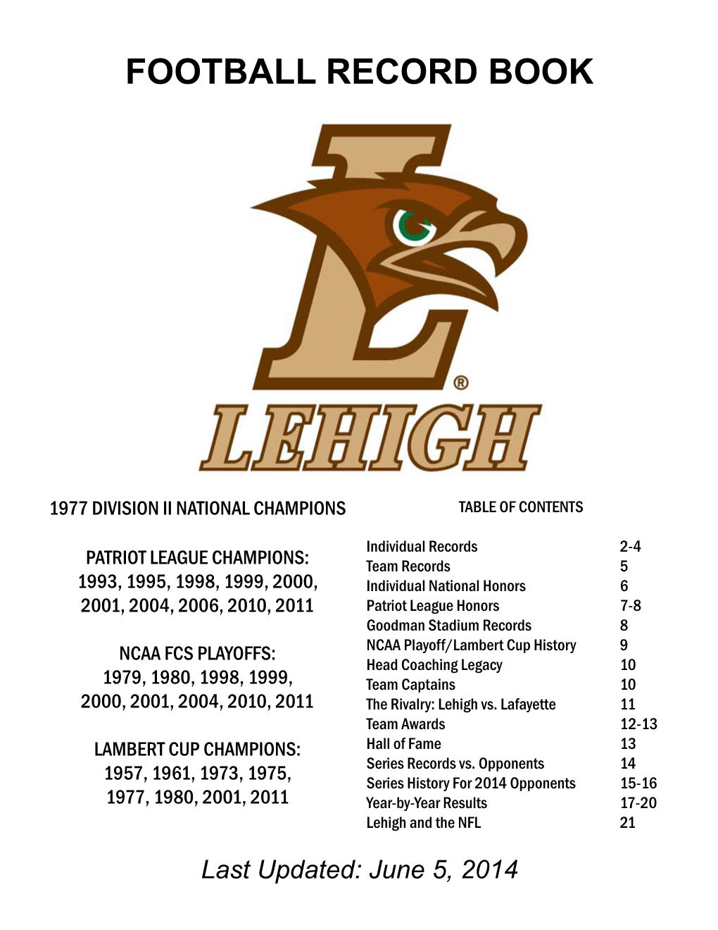 Football Record Book Template REVISED.Indd