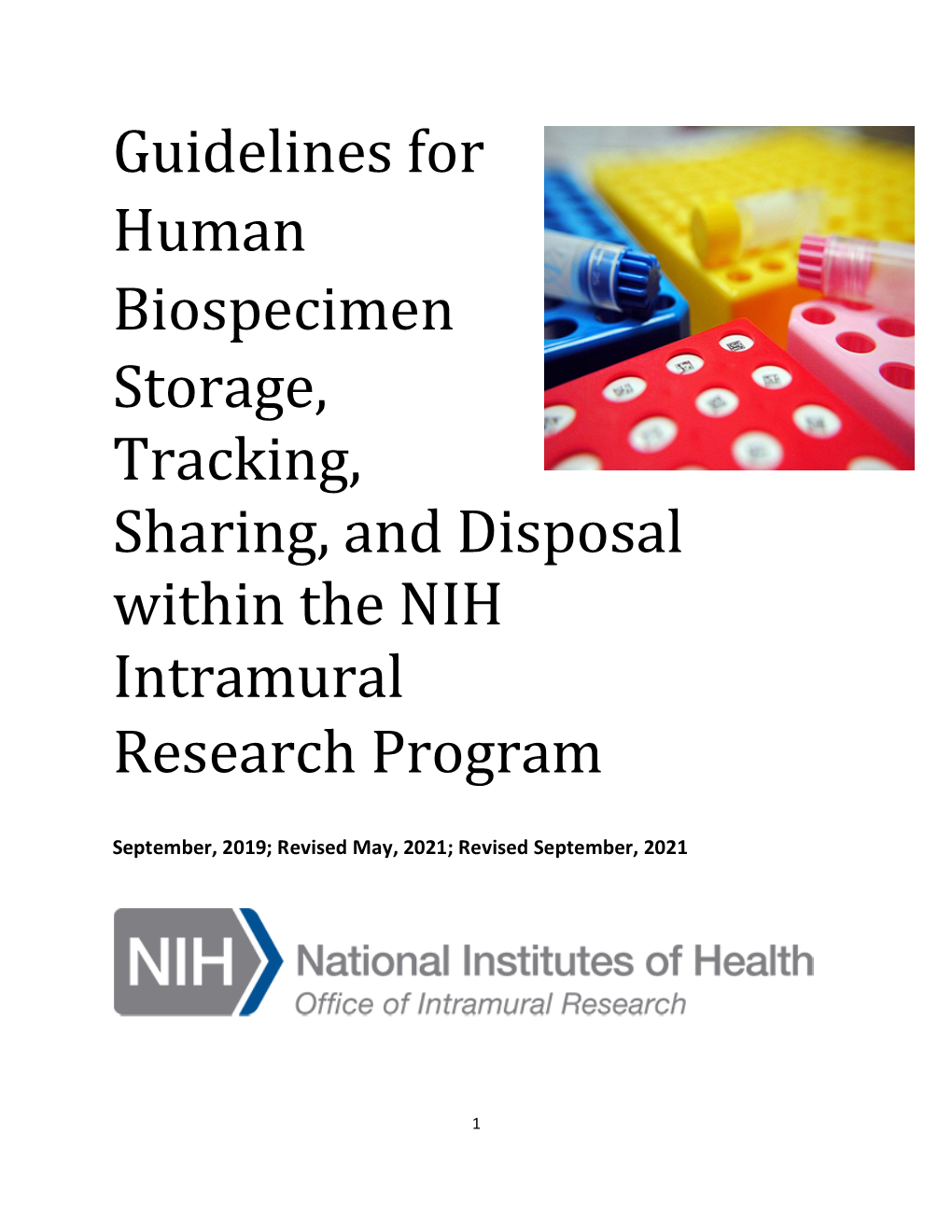 Guidelines for Human Biospecimens Storage and Tracking 12913