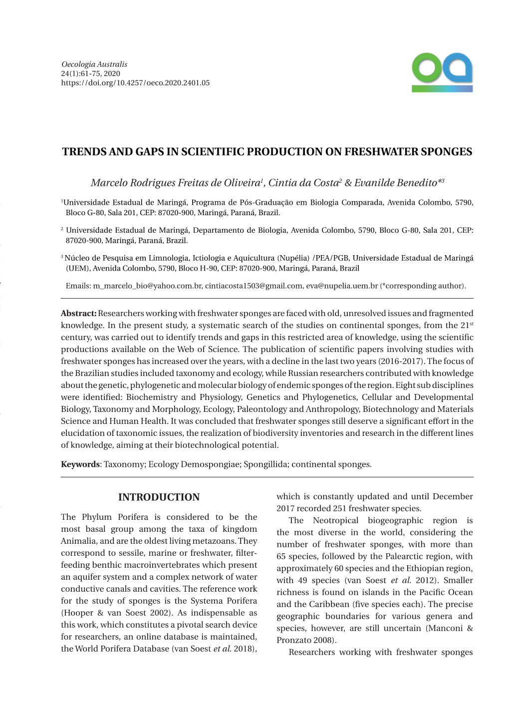 E Edulis ATION TRENDS and GAPS in SCIENTIFIC PRODUCTION ON