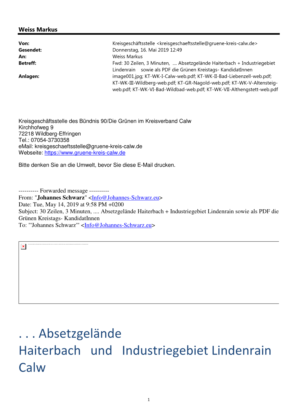 . . Absetzgelände Haiterbach Und Industriegebiet Lindenrain Calw