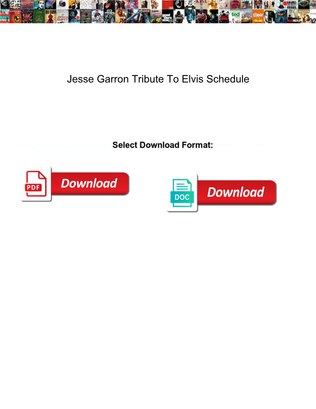 Jesse Garron Tribute to Elvis Schedule