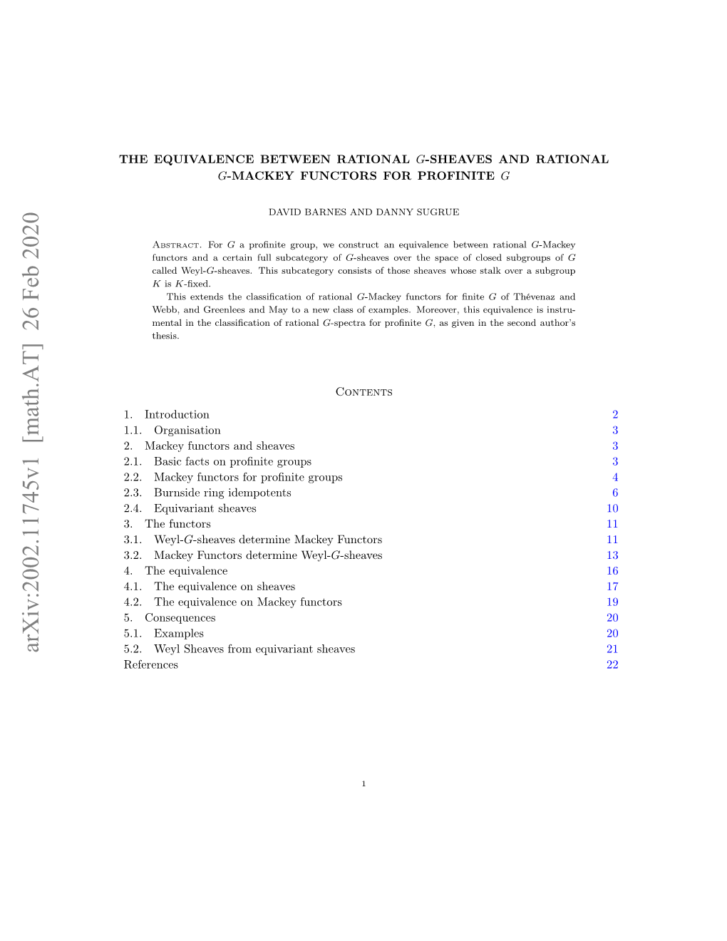 The Equivalence Between Rational G-Sheaves and Rational G-Mackey