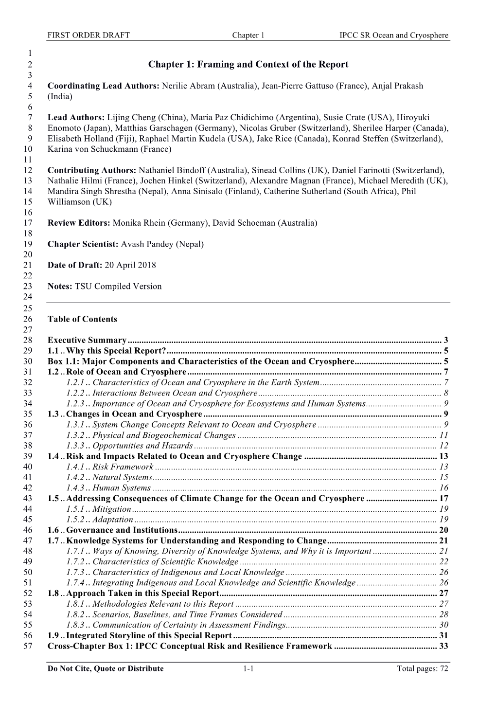 Chapter 1: Framing and Context of the Report