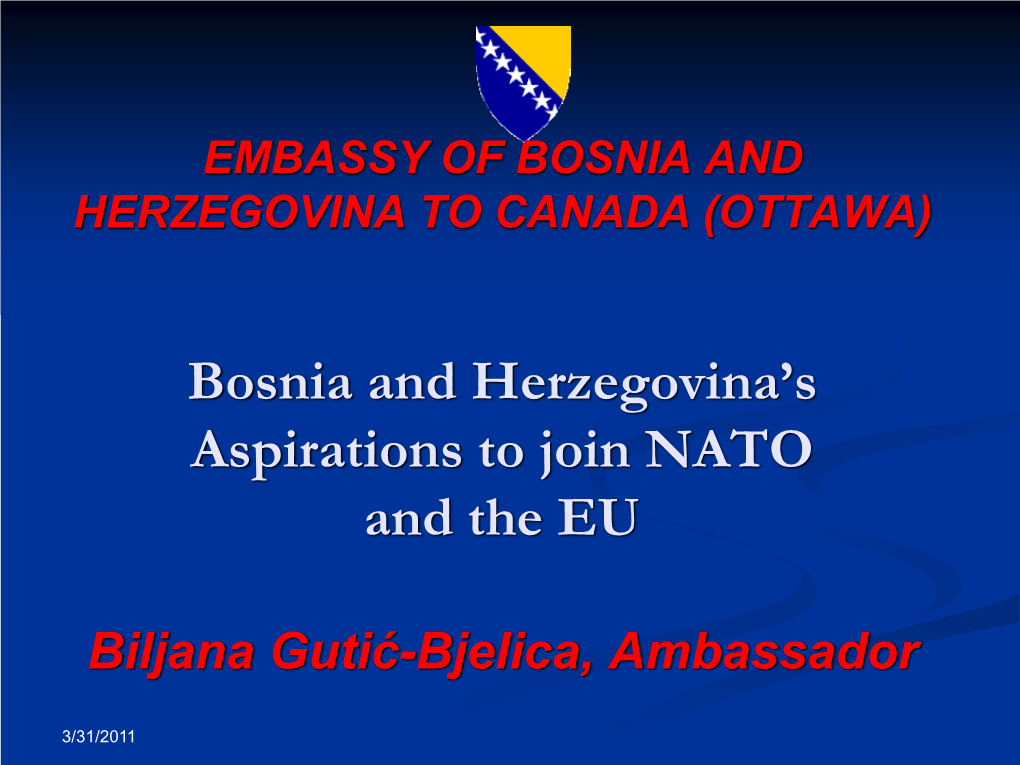 Bosnia and Herzegovina's Aspirations to Join NATO and the EU