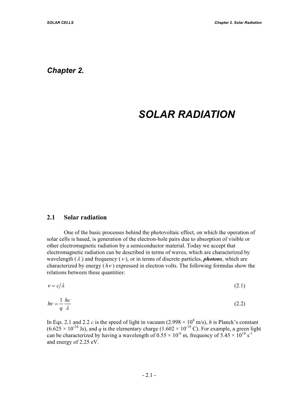 Solar Radiation