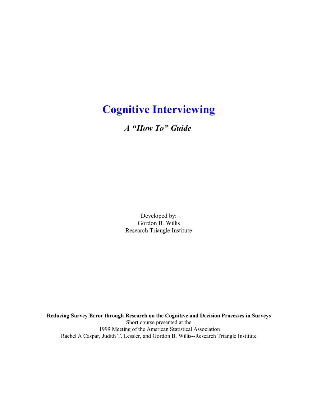 Cognitive Interviewing