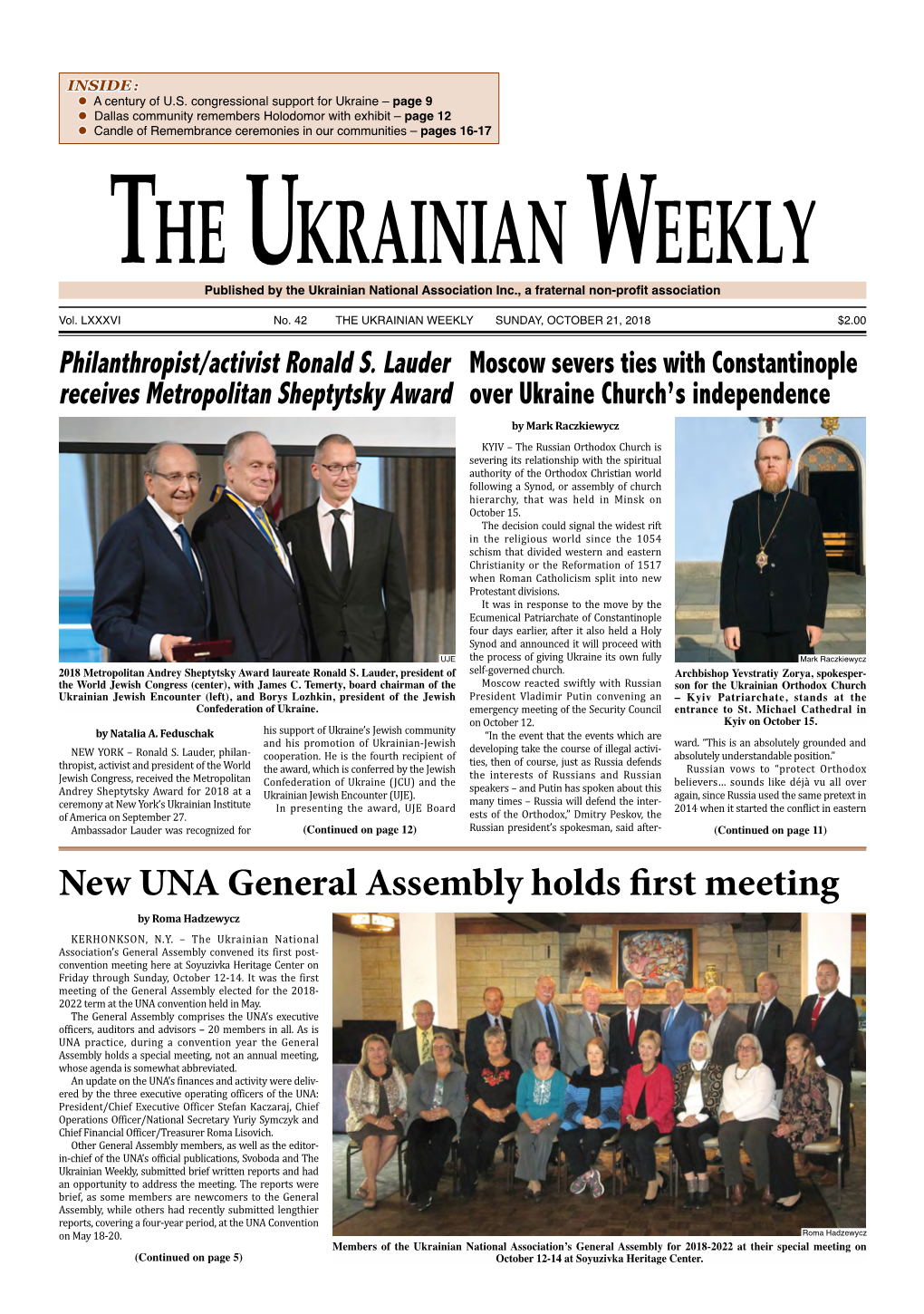 The Ukrainian Weekly, 2018