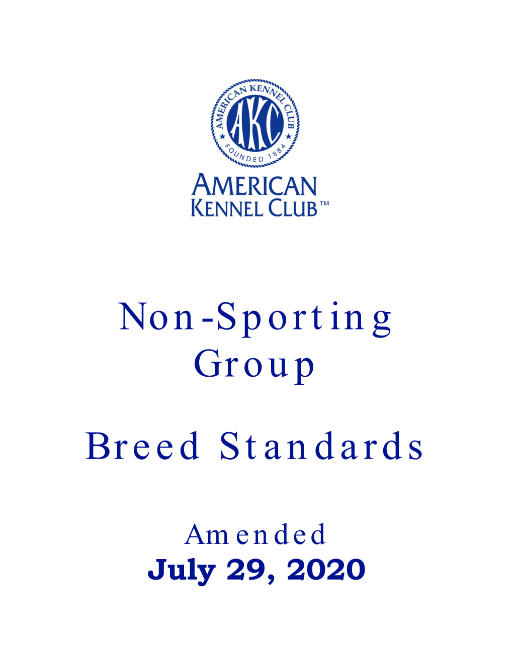 Non-Sporting Group Breed Standards