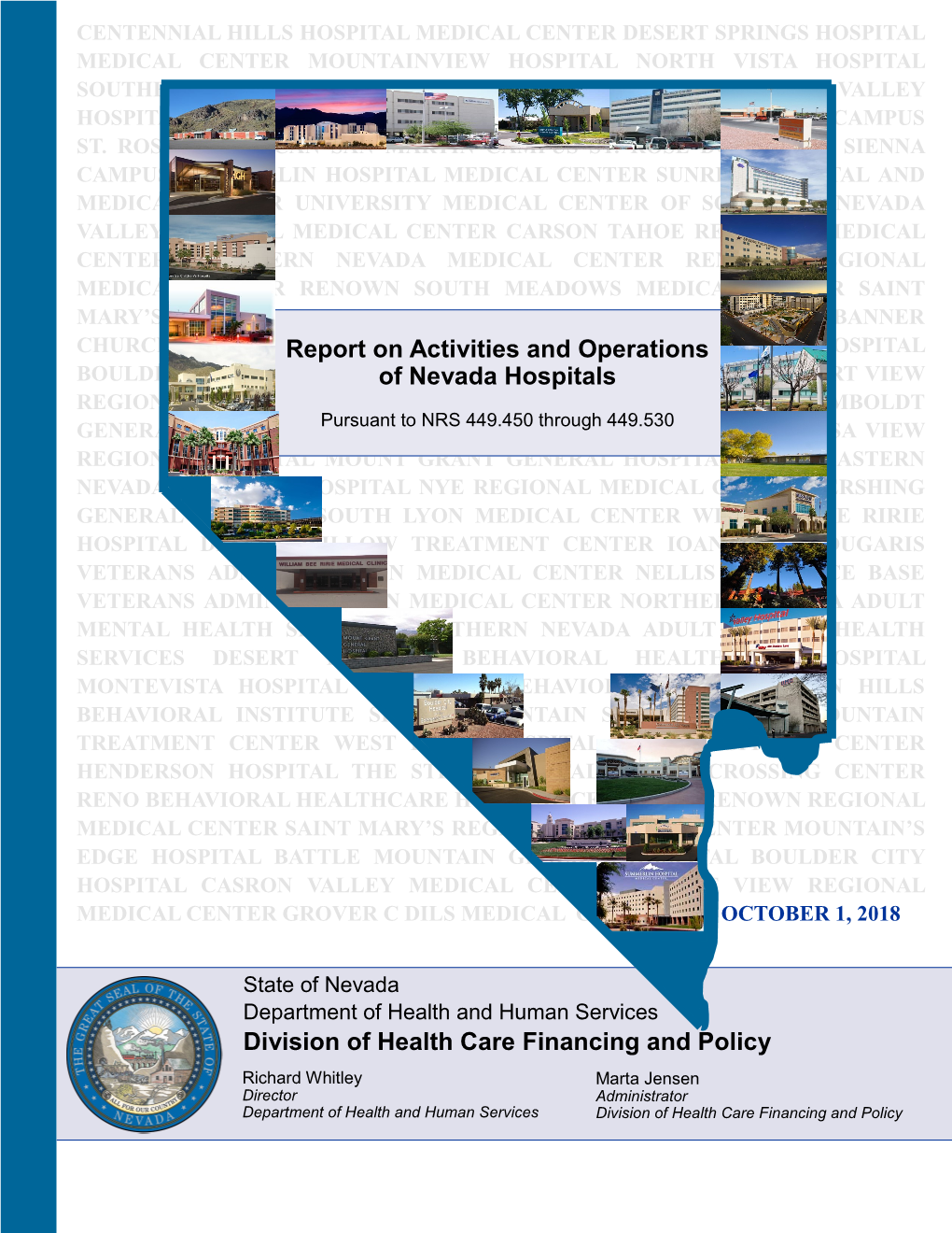 Report on Activities and Operations of Nevada Hospitals Division Of