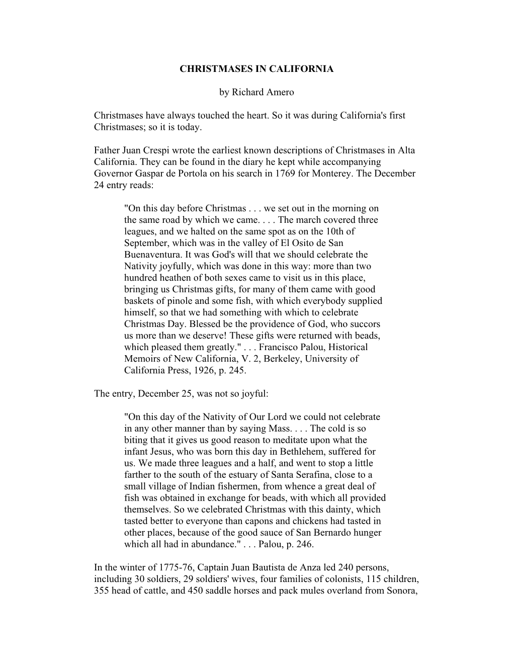 CHRISTMASES in CALIFORNIA by Richard Amero Christmases Have