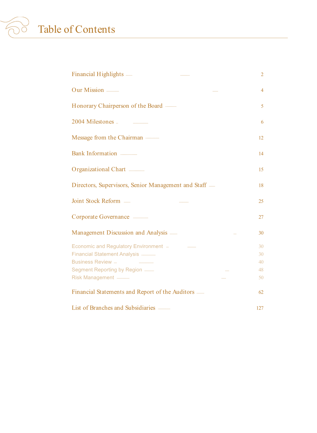 Table of Contents ○○○○○○○○○○○○○○○○○○○