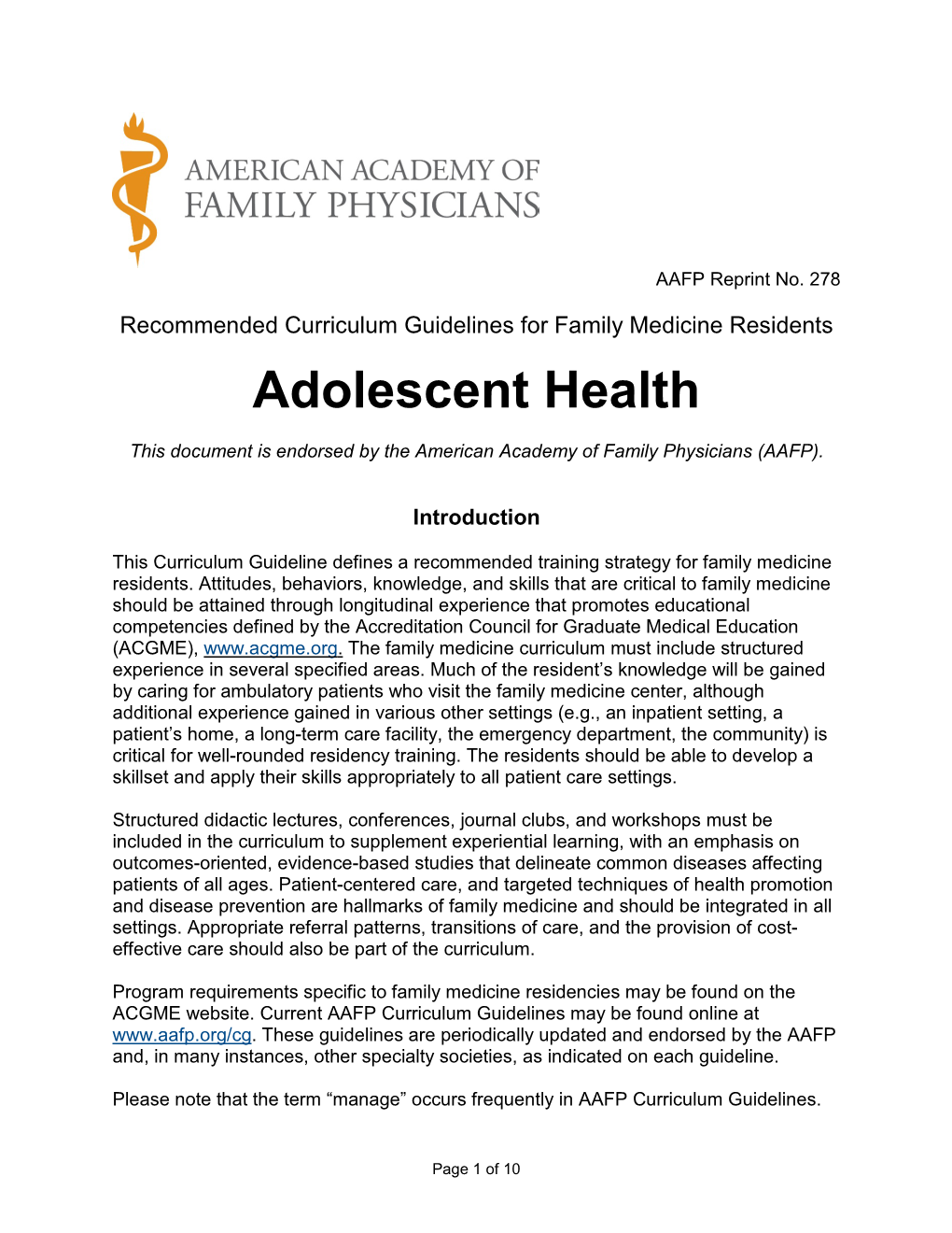 Adolescent Health