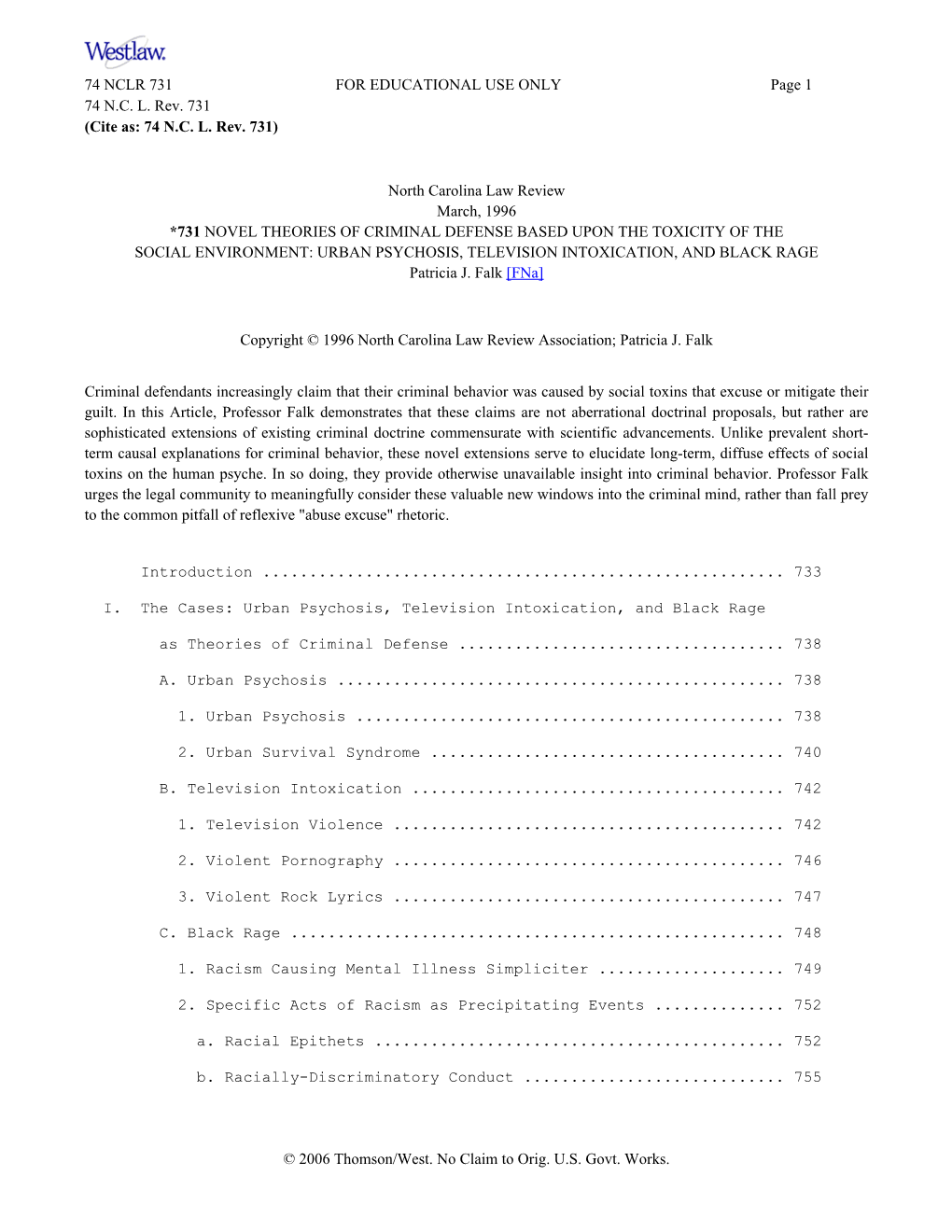 North Carolina Law Review March, 1996 *731