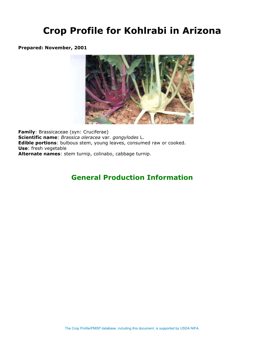 Crop Profiles