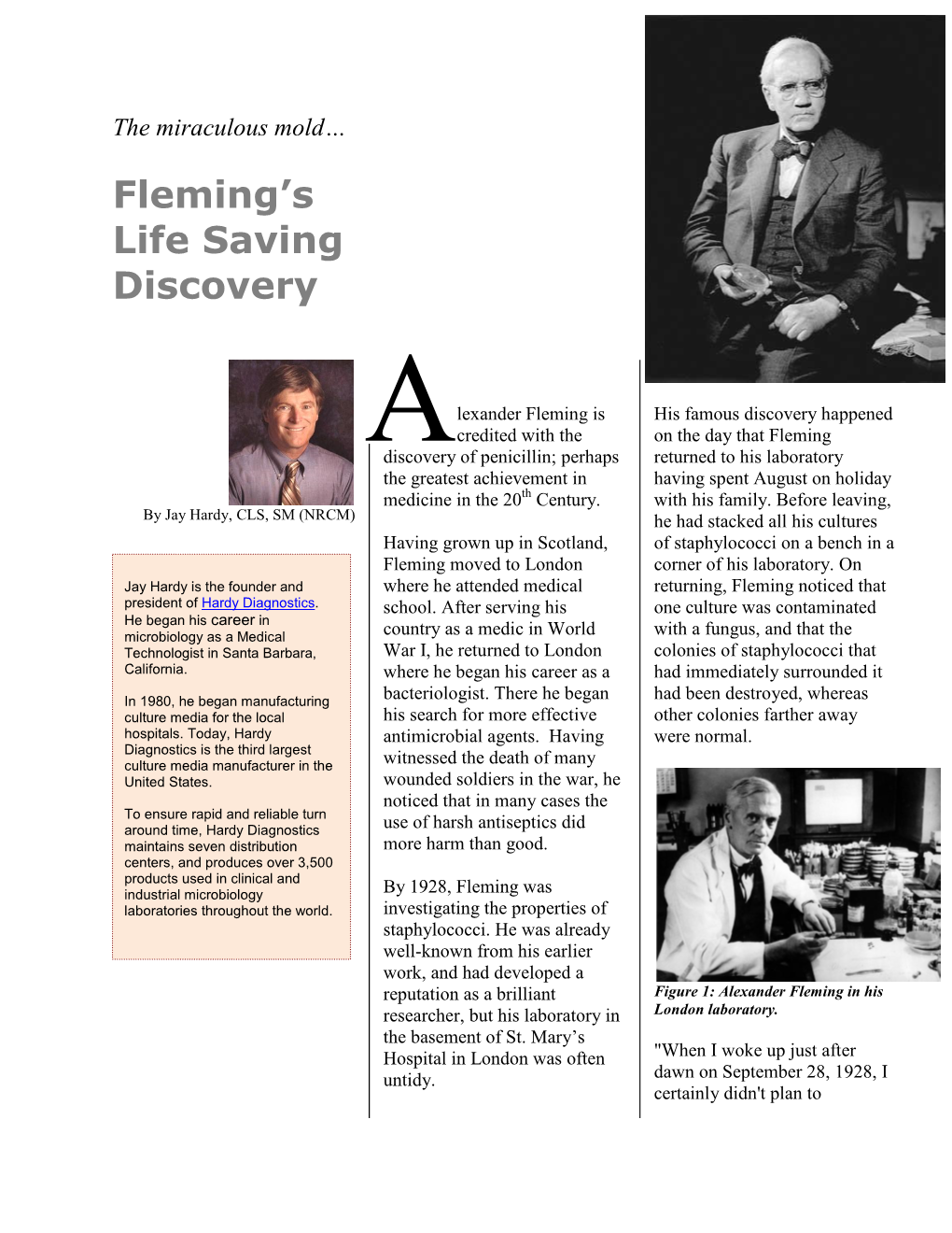 Alexander Fleming and the Discovery of Penicillin