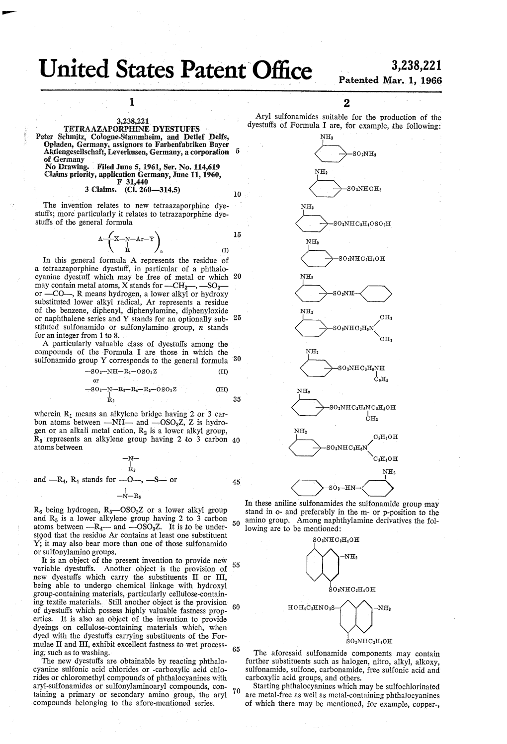 United States Patent Office Patented Mar