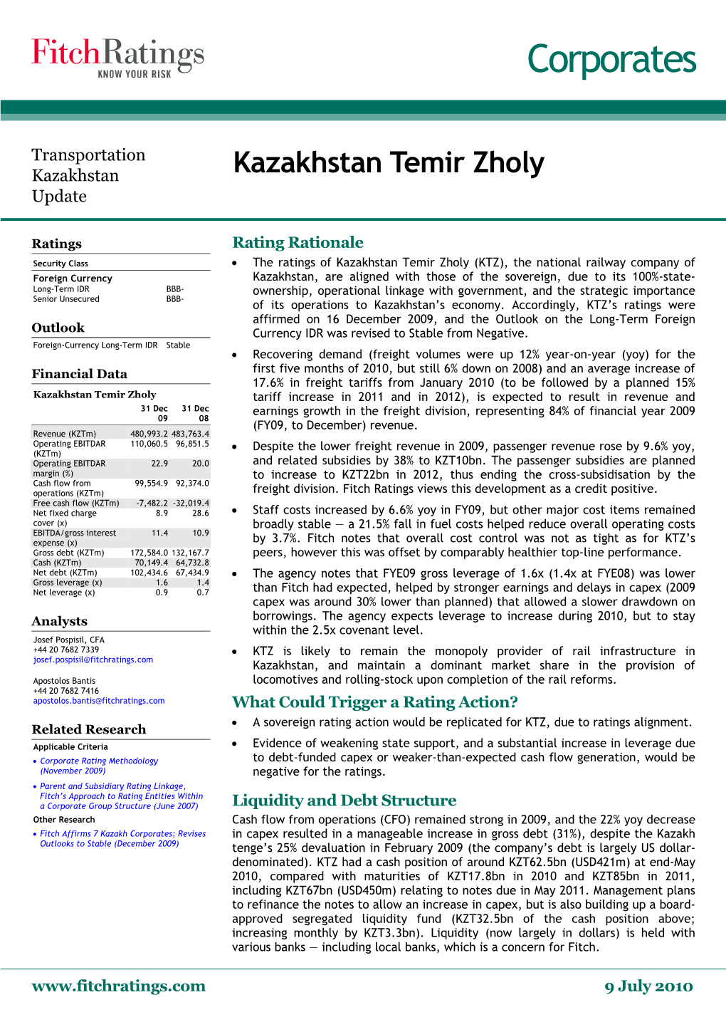 Kazakhstan Temir Zholy Update