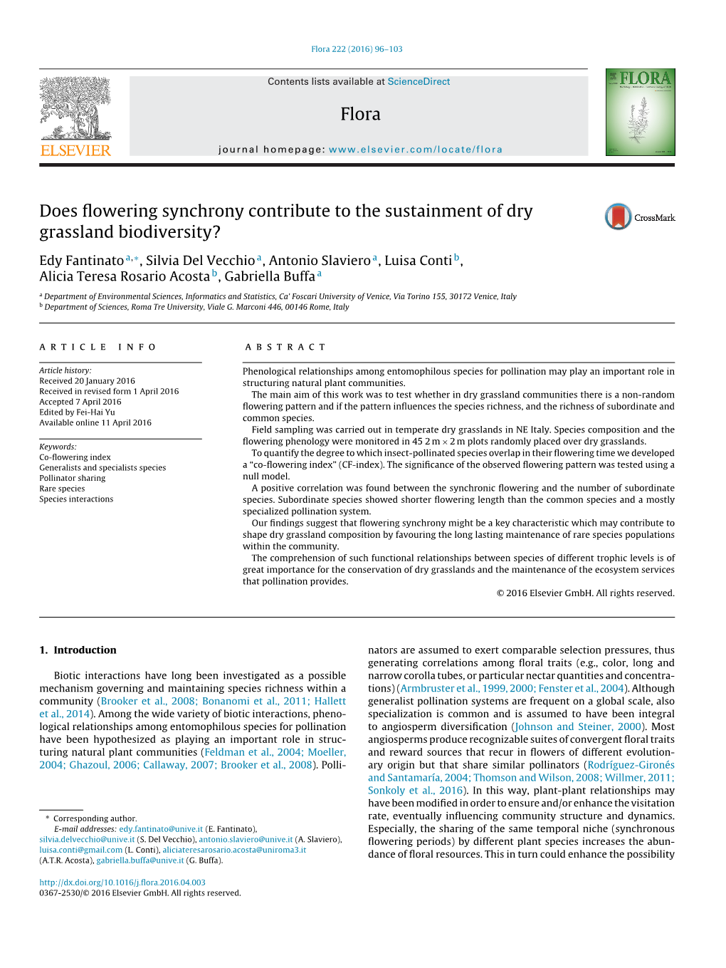 Does Flowering Synchrony Contribute to the Sustainment of Dry Grassland