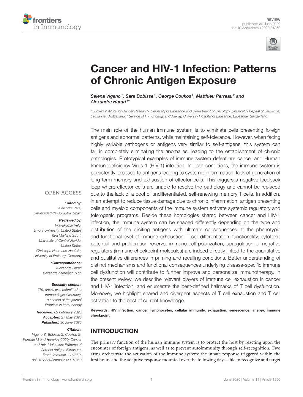 Cancer and HIV-1 Infection: Patterns of Chronic Antigen Exposure