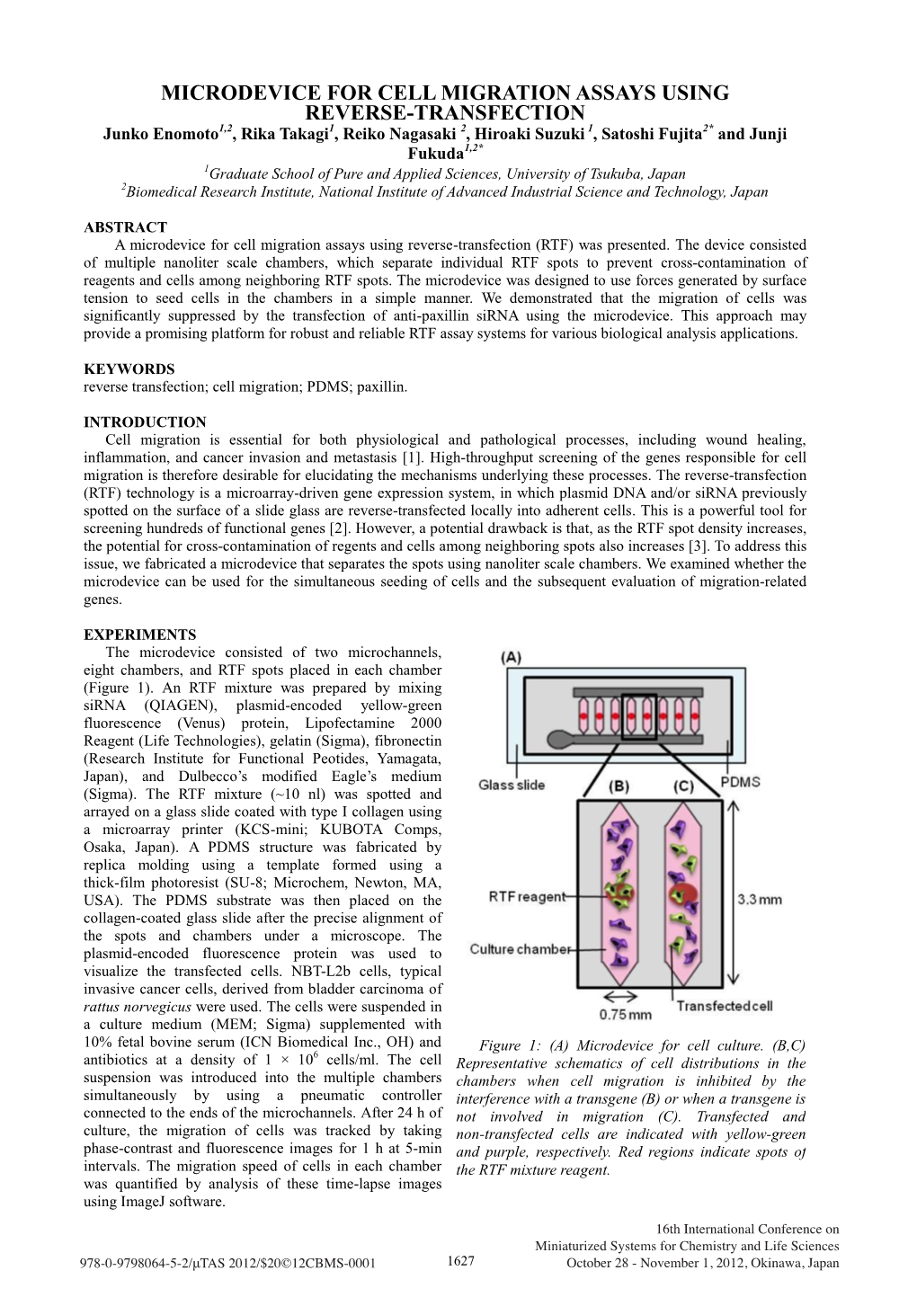 Microdevice for Cell Migration Assays Using