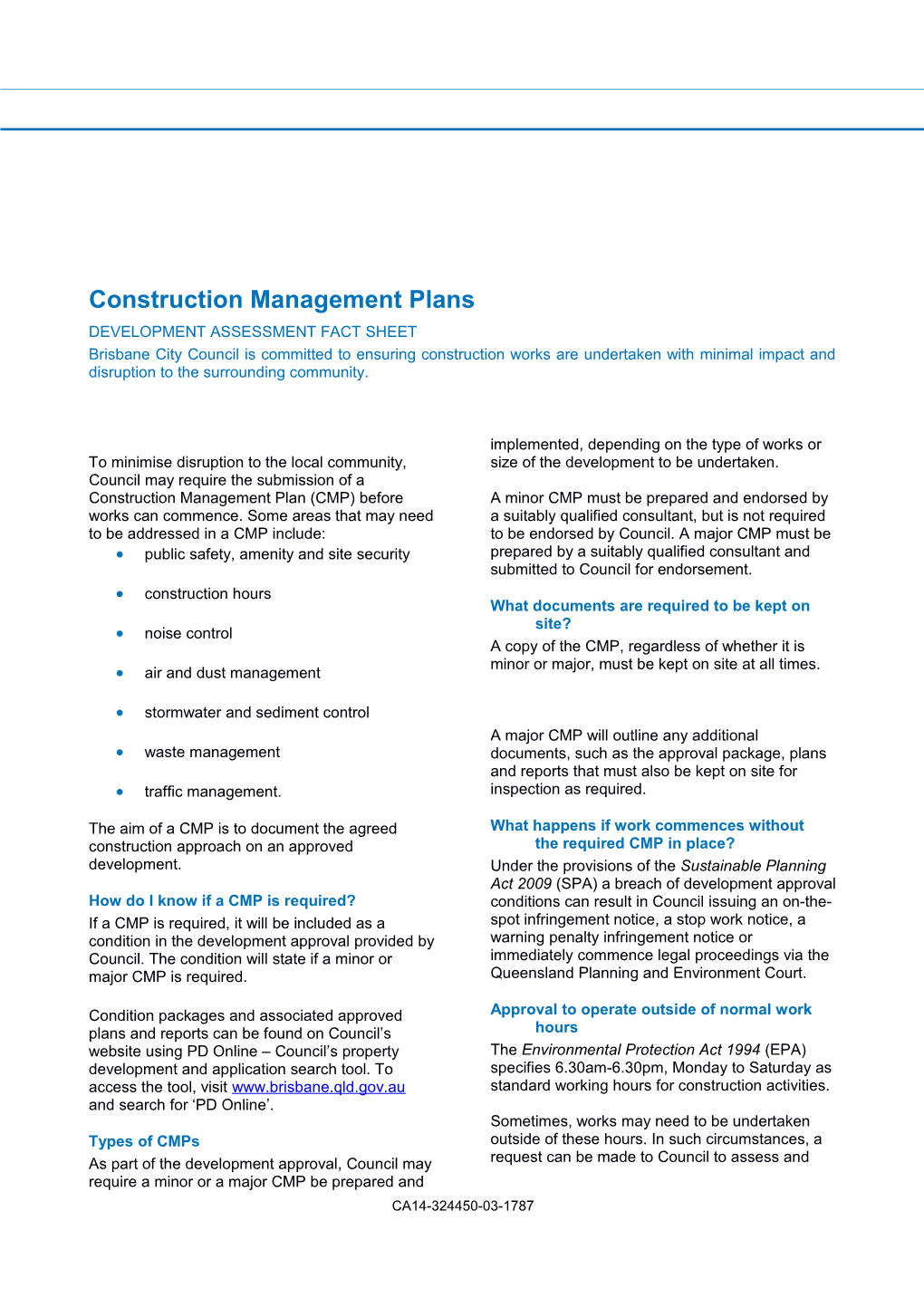 Development Assessment Fact Sheet