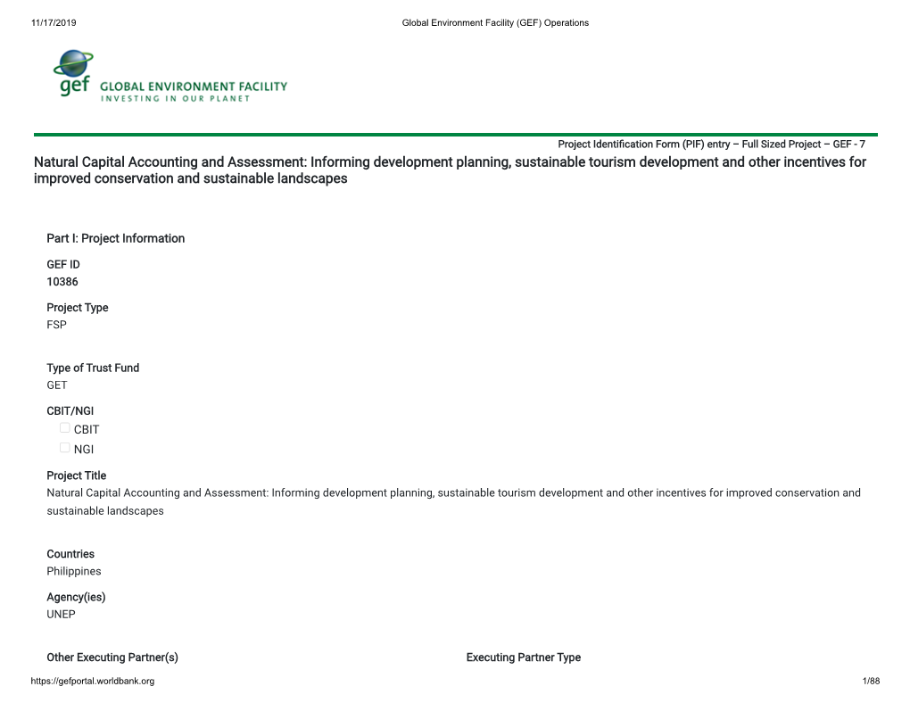 Natural Capital Accounting and Assessment