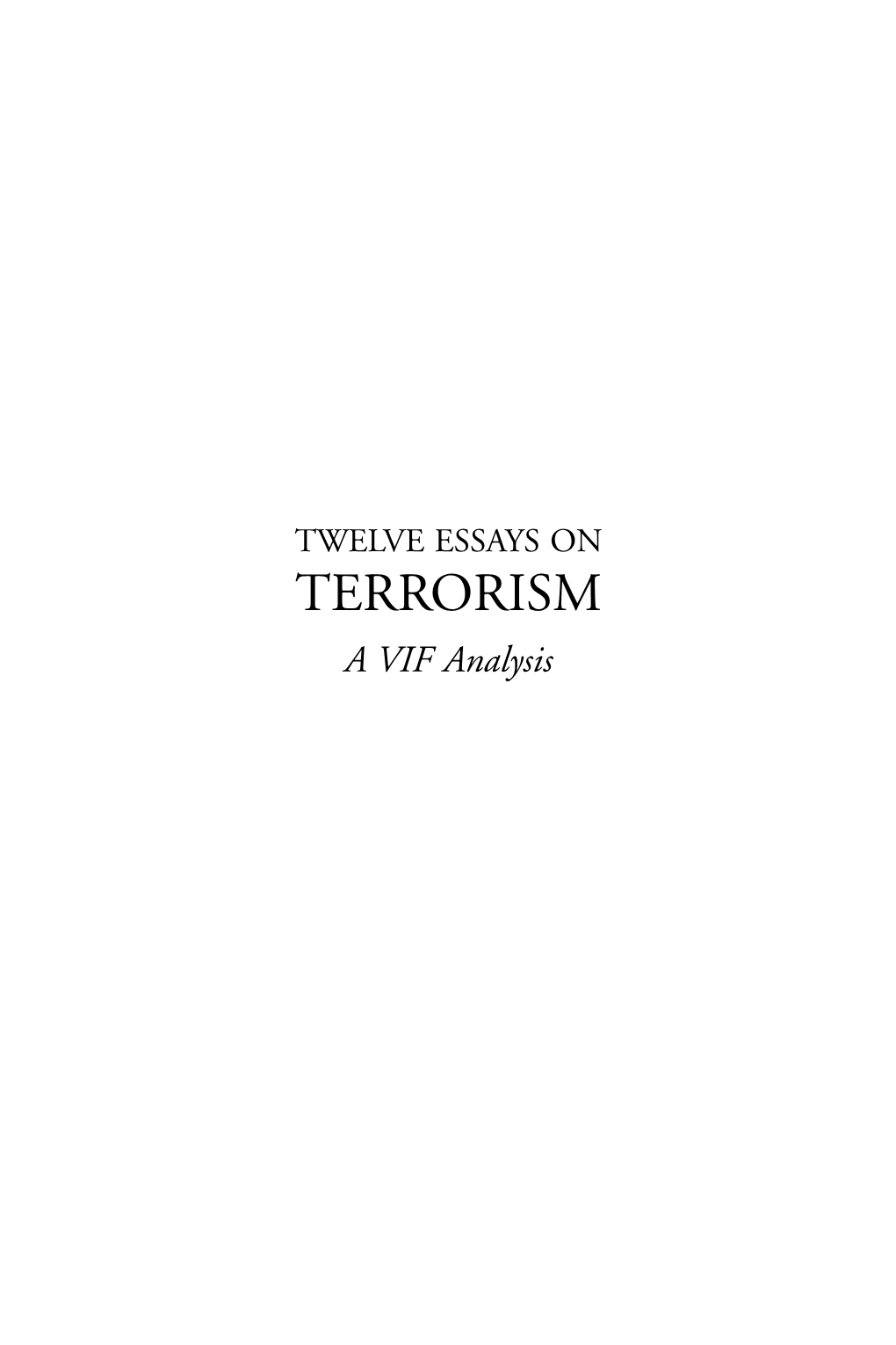 TERRORISM a VIF Analysis
