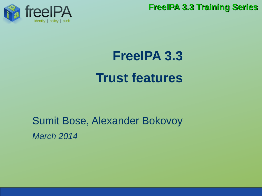 Freeipa 3.3 Trust Features