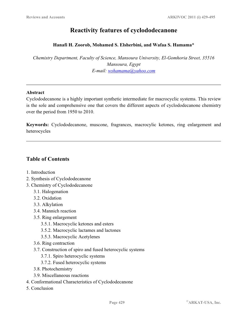 Reactivity Features of Cyclododecanone