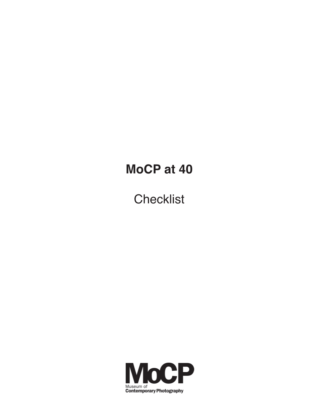 Mocp at 40 Checklist