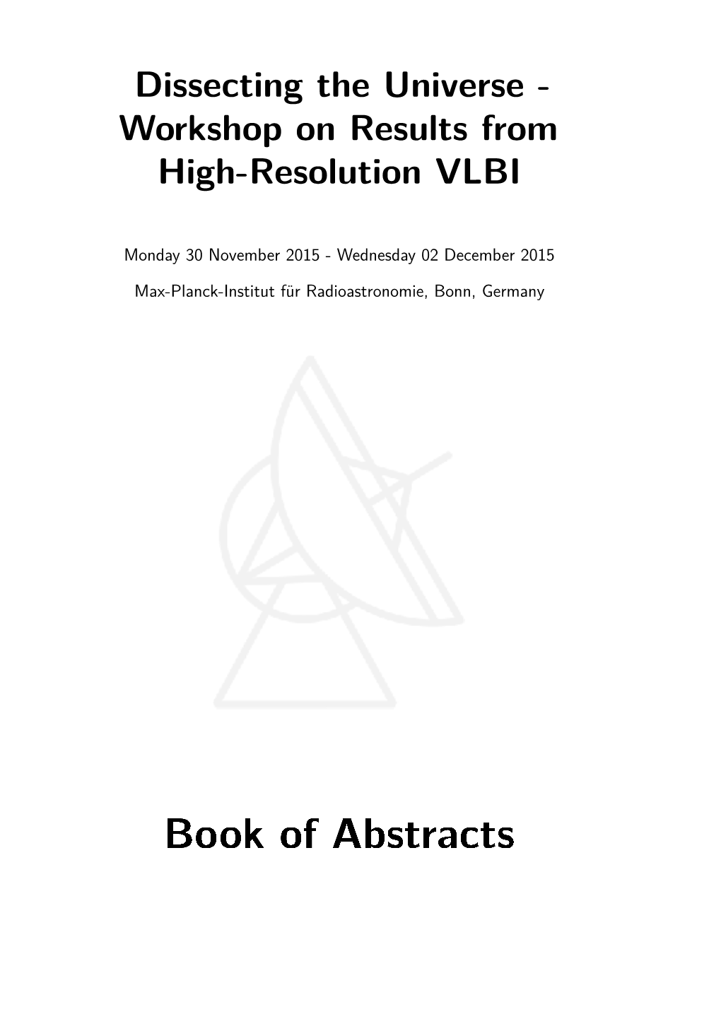 Book of Abstracts