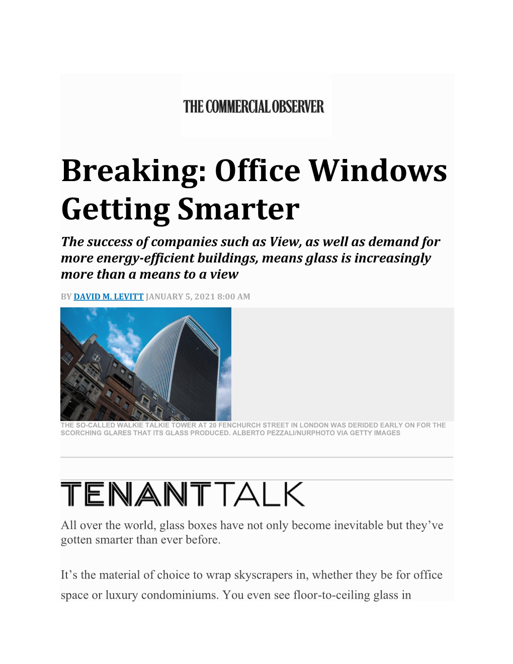 Office Windows Getting Smarter