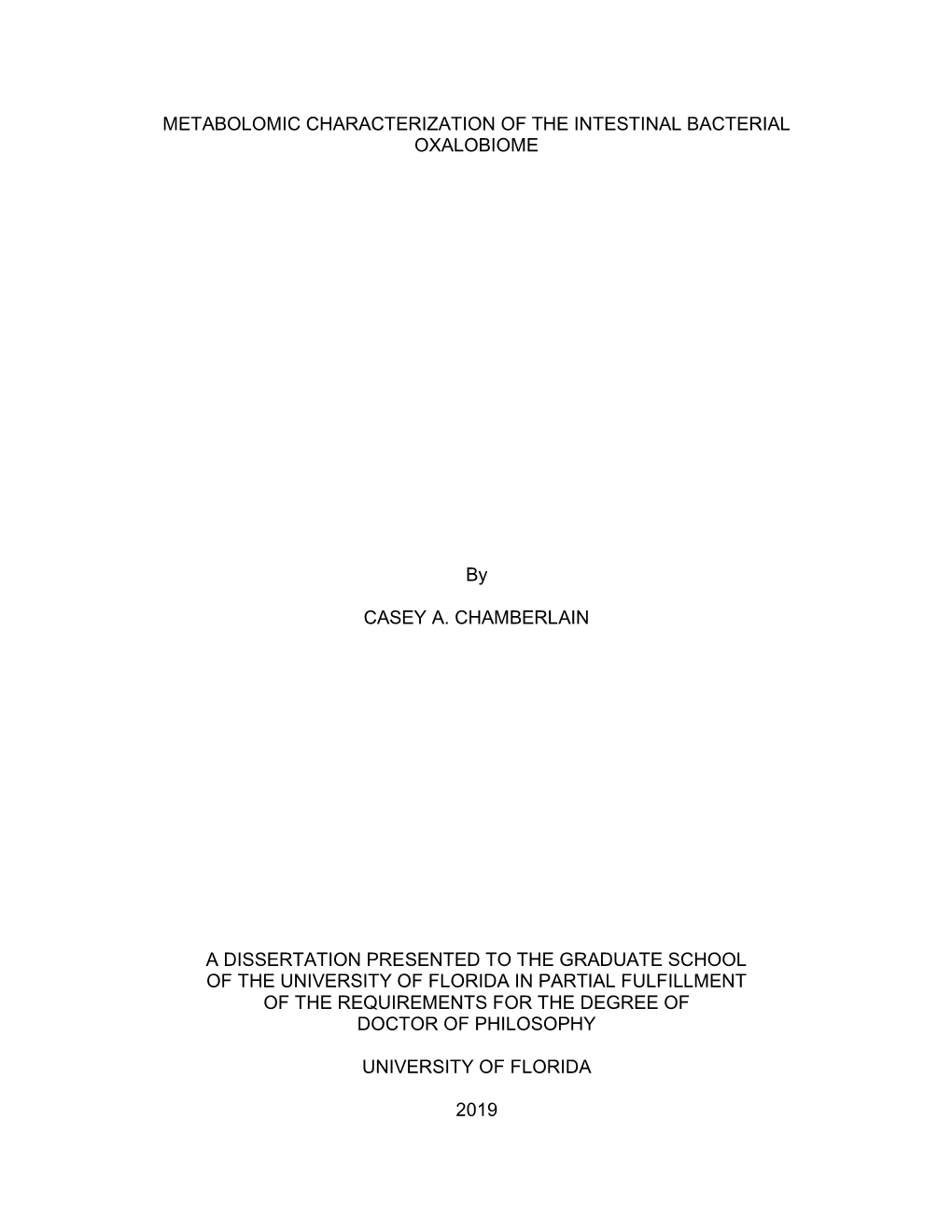 University of Florida Thesis Or Dissertation Formatting Template