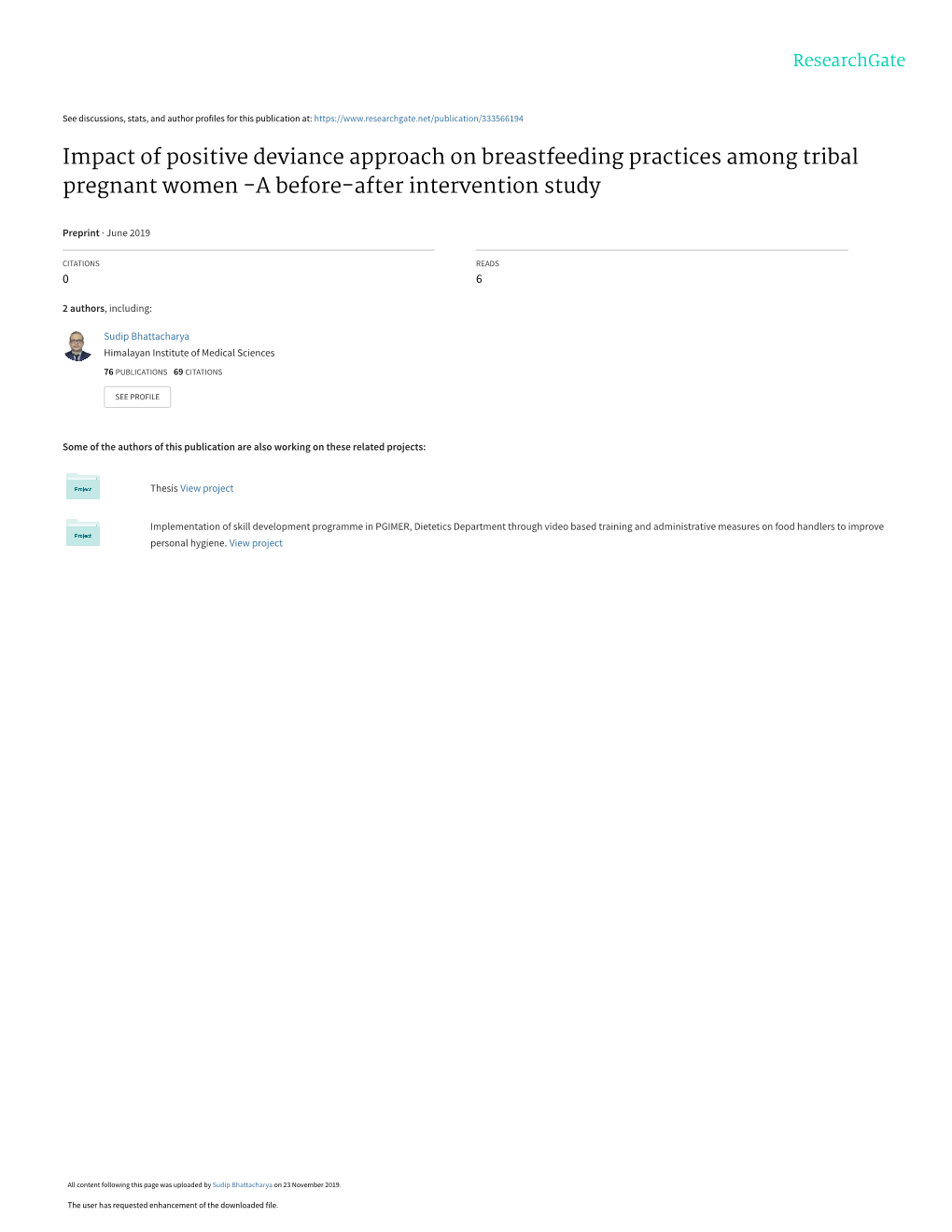 Impact of Positive Deviance Approach on Breastfeeding Practices Among Tribal Pregnant Women -A Before-After Intervention Study