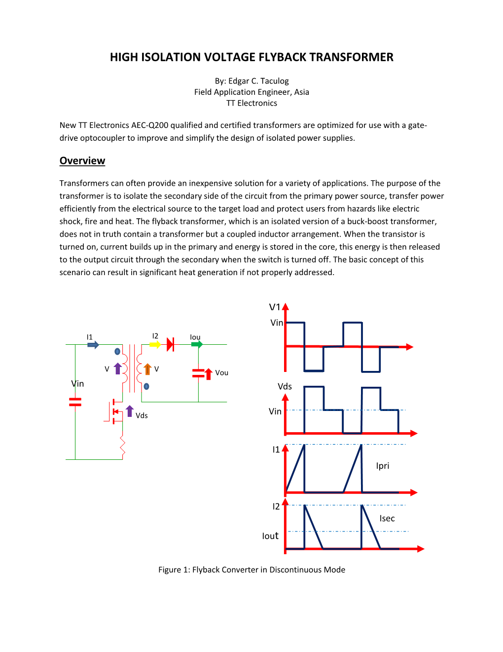 High Isolation Flyback Transformer Technical Article