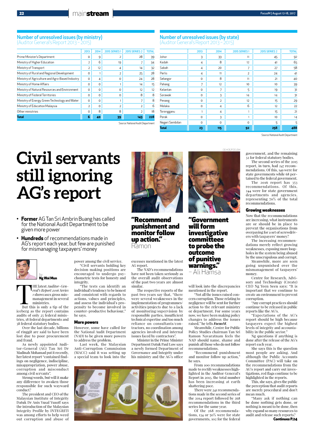 Civil Servants Still Ignoring AG's Report