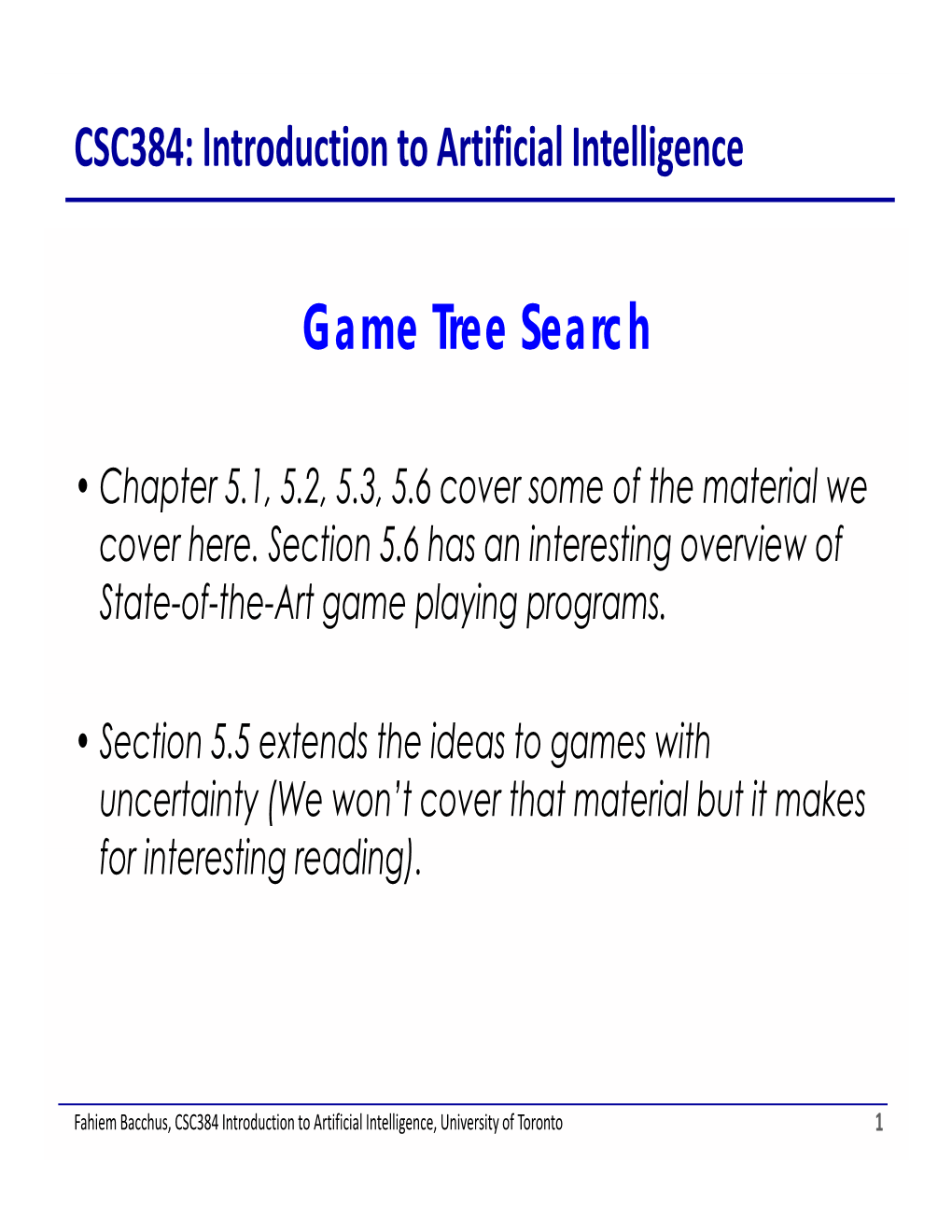 Game Tree Search