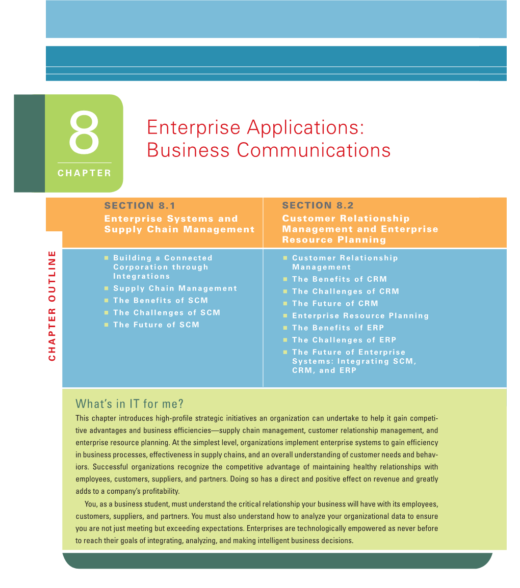 Enterprise Applications: 8 Business Communications CHAPTER